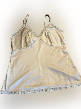 🔴Vintage Sears The Doesnt Slip Half Slip V Neck Camisole Tank Satin Size 40